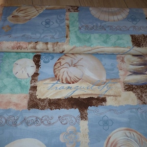 SouthSea US fabric beach shells summer blue image 1