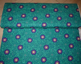 Michael Miller US fabric flowers turquoise purple