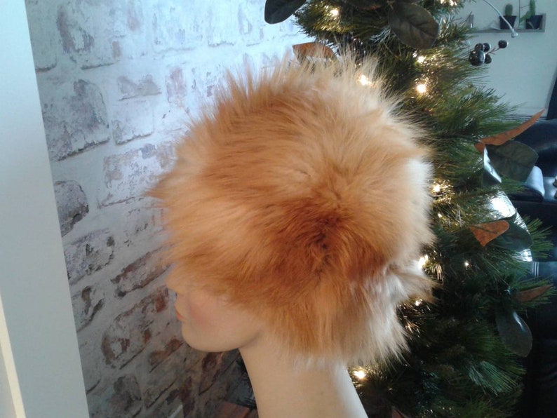 PUNK Hippie VINTAGE 1970 red fox fur hat size medium