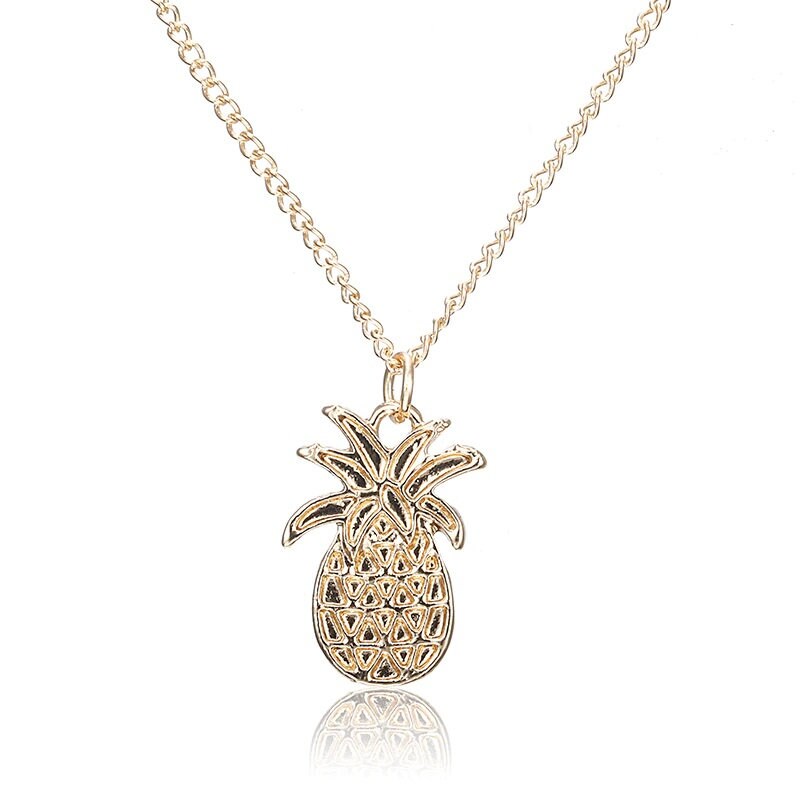 Pineapple Fruit Charm Pendant Choker Necklace with Black Cord Pineapple Fruit Charm Pendant Choker Necklace with Black Cord