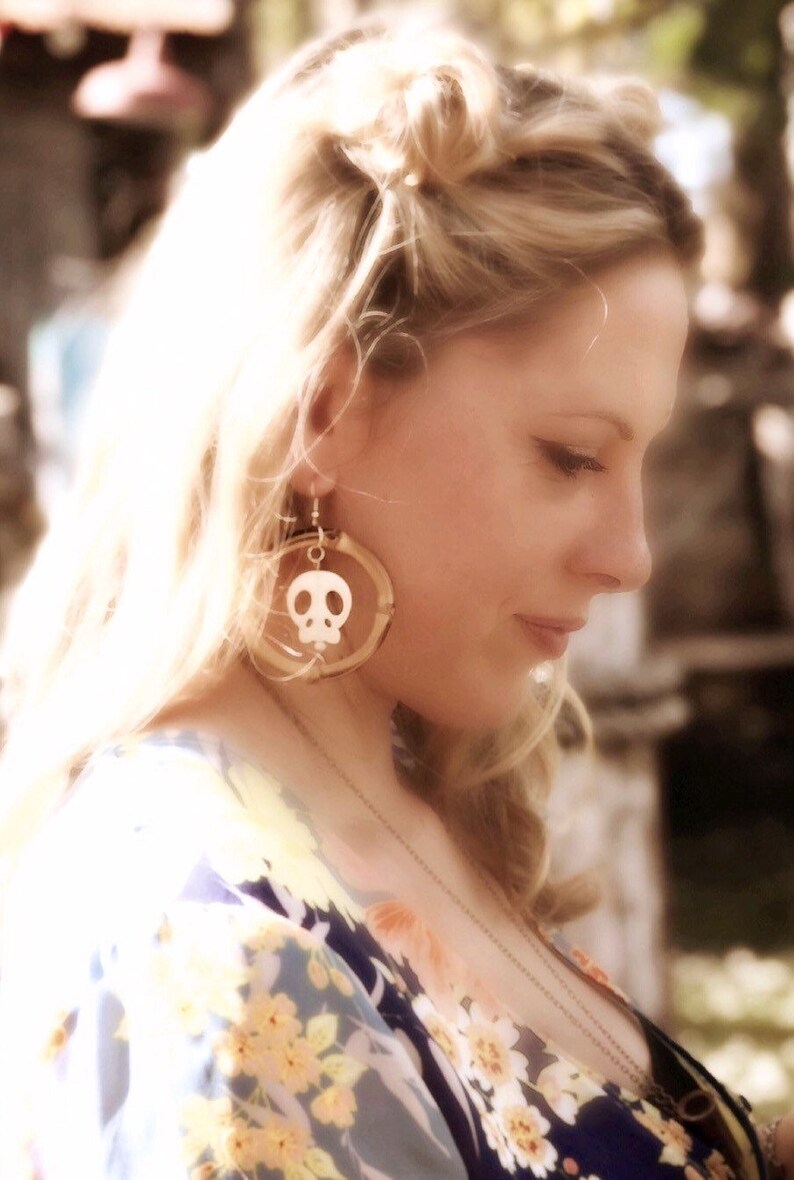 Skull in Bamboo Hoops