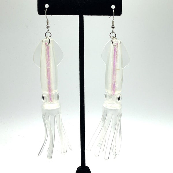 Squid Earrings with Iridescent Center