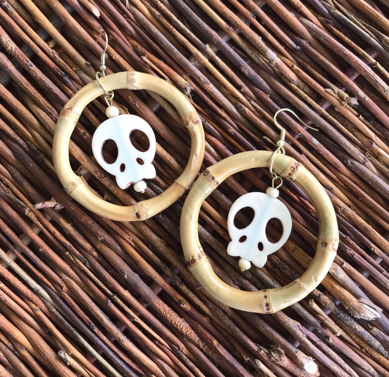 Skull in Bamboo Hoops