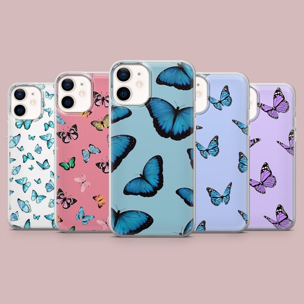 Butterfly Phone Case Colorful iPhone Cover for iPhone 14Pro, 13, 12, 11, 8, Xr, Galaxy S21Fe, S20, S22, Samsung A13, A33, A53, Pixel 6A, 5