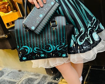 Happy Haunts Handbag - Haunted Mansion Inspired Bag - Adjustable Strap, Zippered Closure, Large Capacity, Fashion Accessory