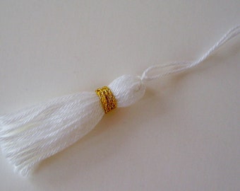 Small tassel in white/gold