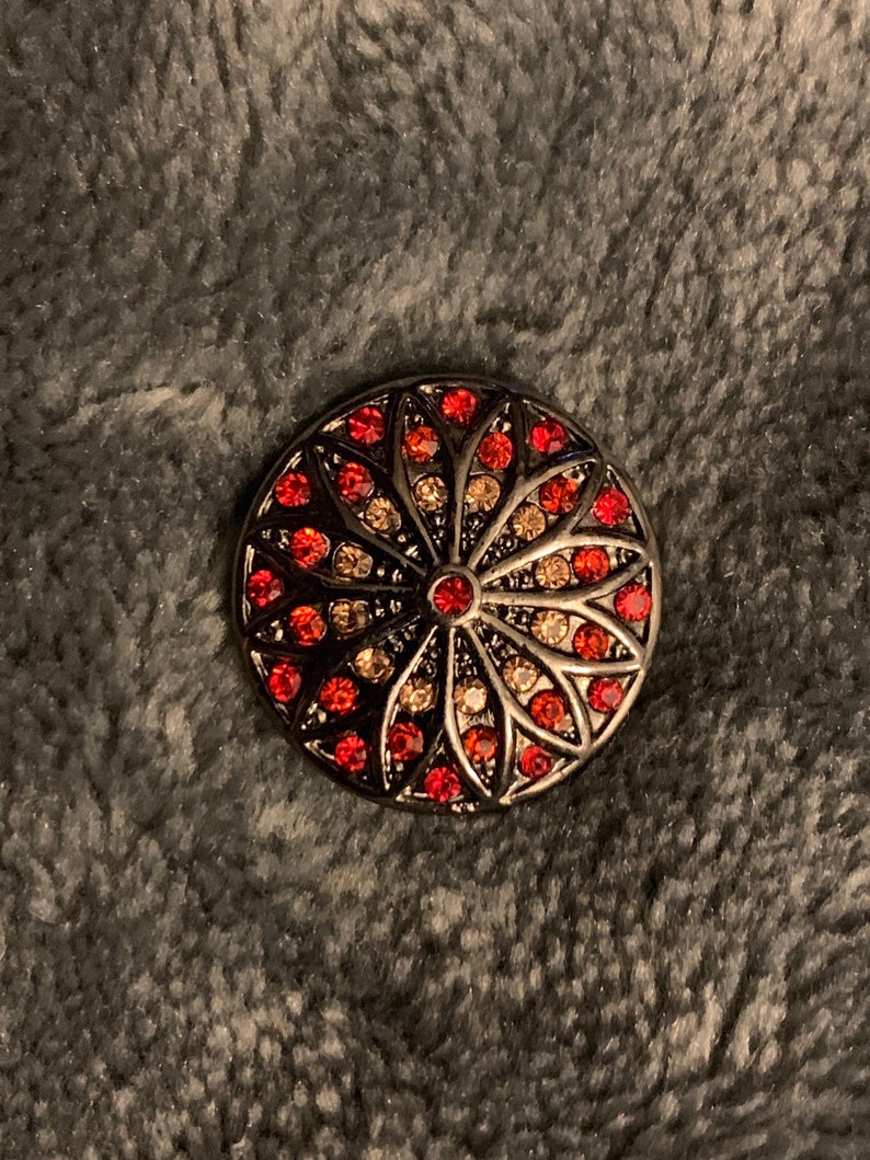 Snap Jewelry 18mm Red Flower Gem Snap