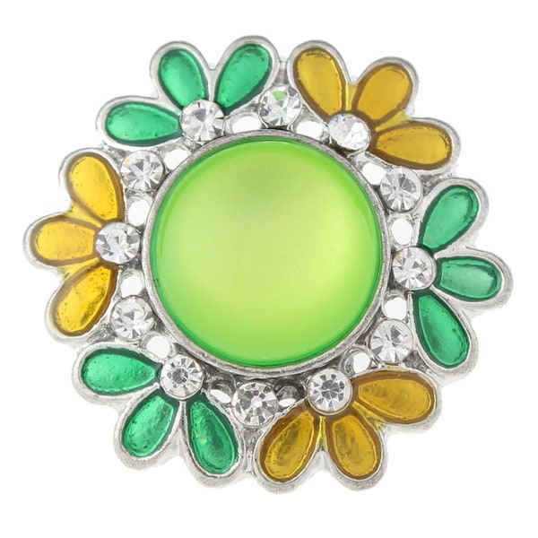 Green Flower Snap Charm