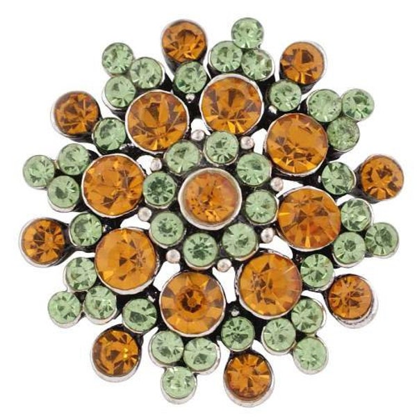 Orange and Green Snap Charm - Fits 18mm Ginger Snap Charms -  Snap Charms - Magnolia and Vine