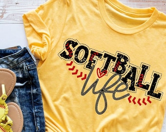 Camisa de Vida de Softbol - Camisa de Softbol de Mujer - Camisa Deportiva - Camisa de Mamá Deportiva - Camiseta de Mamá de Softbol - Camiseta de Deportes Escolares - Camiseta deportiva para damas