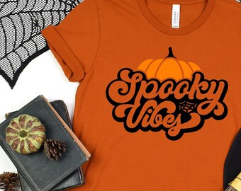 Spooky Vibes Shirt - Retro Halloween Shirt - Spooky Mama Shirt - Cute Halloween Shirt - Halloween Tee - Halloween Mom Shirt