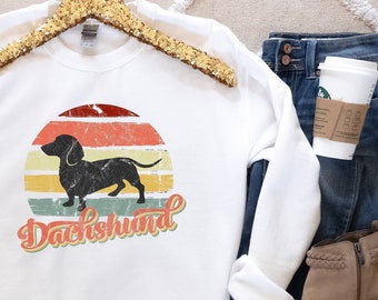 Retro Dachshund Sweatshirt - Dachshund Shirt - Doxie Mom Shirt - Wiener Dog Sweater - Dachshund Mom Gift - Doxie Lover Gift