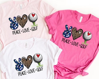 Peace Love Golf Shirt - Cute Golf Shirt - Golfing Shirt - Peace Love Shirt - Leopard Golf Shirt - Mom Golf Shirt - Golfer Shirt