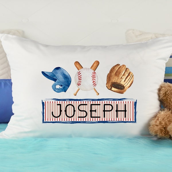 Baseball Pillow Case | Sports Nursery Decor | Personalized Pillow Cover | Baseball Bedding | Baby Shower Gift | Custom Name Pillow Cover