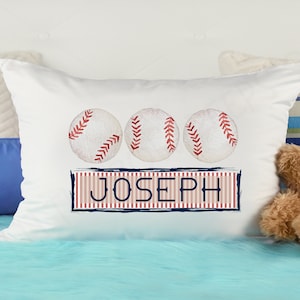 Sports Nursery Decor | Personalized Pillow Cover | Baseball Pillow Case | Baseball Bedding | Baby Shower Gift | Custom Name Pillow Cover