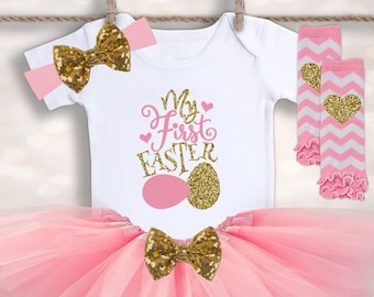 My First Easter Outfit - Tutu Easter Outfit - 1st Easter Outfit - Baby First Easter - Easter Bodysuit - Easter Tutu Set - Little Girl Easter
