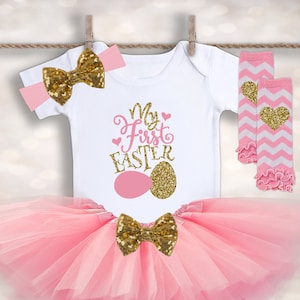 My First Easter Outfit - Tutu Easter Outfit - 1st Easter Outfit - Baby First Easter - Easter Bodysuit - Easter Tutu Set - Little Girl Easter