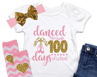 Girls 100 Days of School Shirt - Girl's Ballet Shirt - Happy 100th Day of School - Trendy Kids Clothes - 100 Days of School