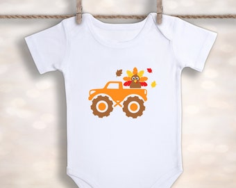 Pojkars första Thanksgiving - Kalkonbody - Thanksgivingbody - Min första Thanksgiving - Babypojke höstoutfit - Pojkars hösttröja