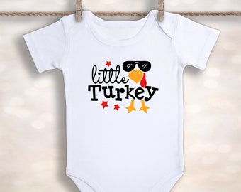 Babybody mit Truthahnmotiv – Thanksgiving-Body – Mein erstes Thanksgiving – Thanksgiving-Outfit für Jungen – Herbst-Shirt für Jungen – Thanksgiving-Set für Neugeborene