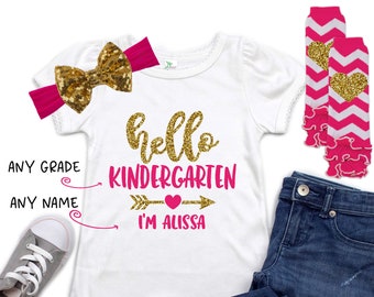 Personalized Back to School Shirt - Hello Grade Shirt - 1st Day of School Outfit - Customized Grade School Outfit - 1st Day of Preschool
