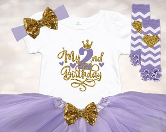 Two Birthday Outfit - Toddler Girls Outfit  - 2nd Birthday Outfit - Second Birthday Girl - 2nd Birthday Tutu - Cake Smash Outfit