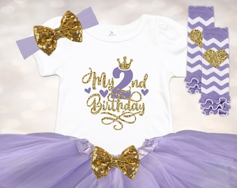 Two Birthday Outfit - Toddler Girls Outfit  - 2nd Birthday Outfit - Second Birthday Girl - 2nd Birthday Tutu - Cake Smash Outfit
