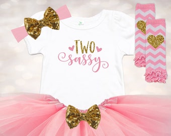 2nd Birthday Shirt Girl - TWO Sassy Outfit - Second Birthday Girl - Cake Smash Outfit - Tutu Outfit for Girl - 2nd Birthday Tutu
