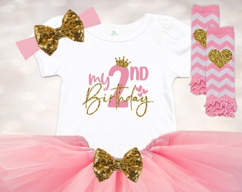 Toddler 2nd Birthday - My 2nd Birthday Tutu - 2nd Birthday Shirt - 2nd Birthday Outfit - Second Birthday Tutu - Toddler Girl Outfit