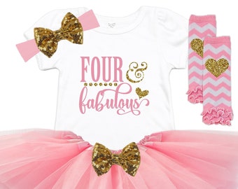 4th Birthday Shirt - 4th Birthday Girl Outfit - Birthday Tutu Outfit - Fourth Birthday Shirt - Girls Birthday Shirt - Toddlers 4th Birthday