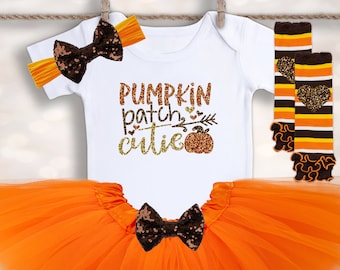 Pumpkin Patch Cutie - 1st Thanksgiving Outfit - Fall Tutu Set - Turkey Day Tutu - Girl Fall Shirt - Fall Tutu Outfit - Thanksgiving Outfit