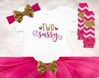 Toddler Birthday Tutu - 2nd Birthday Outfit - TWO Sassy Shirt - Second Birthday Girl - Tutu Outfit for Girl - 2nd Birthday Tutu