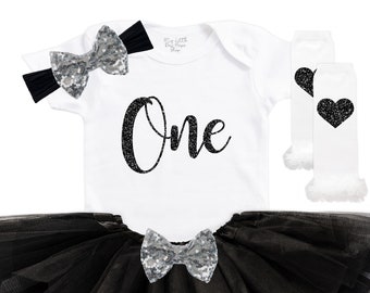 First Birthday Outfit Baby Girl, 1st Birthday Tutu Set, ONE Themed Birthday Shirt, Baby Girl Birthday Bodysuit, Cake Smash Photoshoot Props