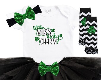 Baby Girl St. Patrick's Day Outfit - 1st St. Patty's Day Tutu - Baby Girls Clothing - Baby Shower Gift - My First St Patrick's Day Bodysuit