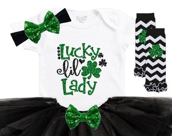 Baby Girl St. Patrick's Day Outfit - St. Patty's Day Toddler Shirt - Baby Shower Gift - My First Holiday Tutu Outfit - St Pattys Day
