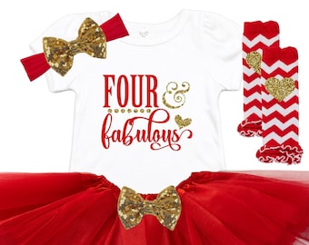 4th Birthday Party Shirt - 4th Birthday Girl Outfit - Birthday Tutu Outfit - Fourth Birthday Shirt - Girls Birthday Shirt