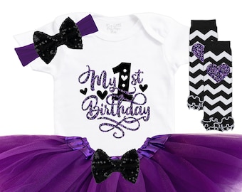 1st Birthday Girl Outfit - My First Birthday Tutu - Cake Smash Outfit - 1st Birthday Girl Outfit - Birthday Bodysuit - 1 Year Old Bodysuit