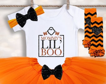 Mommy's Little Boo Onesie® - Baby Halloween Shirt - 1st Halloween Outfit - Newborn Halloween - Girls Halloween Tee - Halloween Tutu