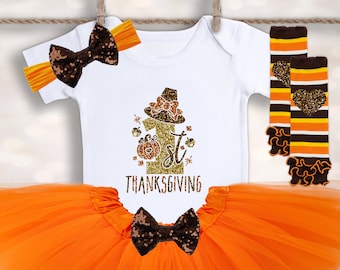 1st Thanksgiving Outfit - Thanksgiving Tutu - Baby Girl Fall Outfit - Babys 1st Thanksgiving - My First Thanksgiving - Fall Girls Outfit