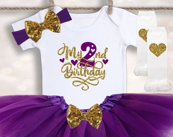 Baby Girls 2nd Birthday - 2nd Birthday Shirt - 2nd Birthday Outfit - Cake Smash Outfit - 2nd Birthday Tutu - My 2nd Birthday