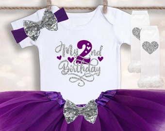 2nd Birthday Tutu Outfit - Baby Girls 2nd Birthday - Cake Smash Outfit - 2nd Birthday Shirt - Toddlers Second Birthday Shirt - Tutu Onesie®