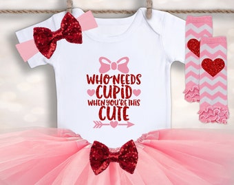 Baby Girls Valentines Outfit - Pregnancy Announcement - 1st Valentines Day Outfit - My 1st Valentines - Toddler Valentines Outfit