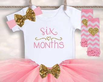Tenue Tutu Bébé Demi-anniversaire - 6 Mois - 1/2 Body Festif - Fait Main