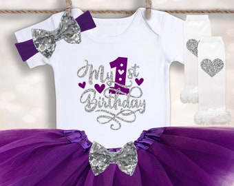 My First Birthday Tutu - 1st Birthday Outfit - Baby Tutu Outfit - First Birthday Bodysuit - Tutu Baby Outfit - Birthday Photo Prop