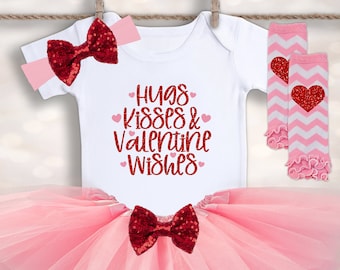 1st Valentines Day Outfit - My 1st Valentines - Baby Girls Valentines - First Valentines Outfit - Pregnancy Reveal - 1st Valentines Outfit