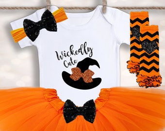 Wickedly Cute Onesie® - Baby Girls Halloween - Newborn Halloween Onesie - 1st Halloween Costume - My 1st Halloween - Halloween Tutu Outfit