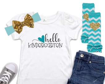 Welcome to Kindergarten - Kindergarten Outfit - Hello Kindergarten Shirt - First Day of School - Back to School Outfit - Girls School Shirt