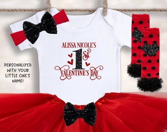 Personalized Valentines Bodysuit - Baby Name Bodysuit - Baby Girl Valentines Outfit - Valentines Outfit with Name - Baby Girl Outfit