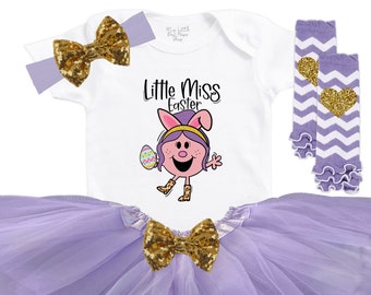 Baby Girl Easter Outfit - Little Miss Easter - Easter Egg Photo Outfit - Toddler Easter Tutu Set - Easter Bodysuit - Cute Child Easter Tee