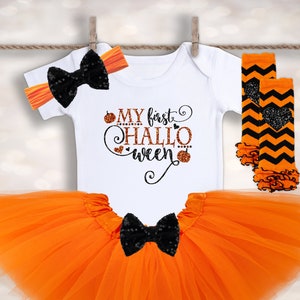 Babys 1st Halloween Onesie® - Halloween Tutu Outfit - My First Halloween Shirt - 1st Halloween Top - Girls Halloween Tee - New Baby Costume